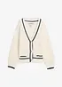 Grovstickad cardigan av bomullsmix, bonprix