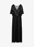 Klänning i maxilängd av tunn tyll med paljettbroderi, bonprix