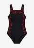 Baddräkt med fyrkantig ringning och medelhög formande effekt, bonprix