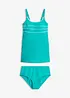 Lång tankini  med dekorsömmar (2 delar), bonprix
