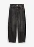 Jeans i Barrel-modell, Mid Waist, Super Soft, bonprix