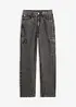 Cargojeans i Loose Fit med reglerbar midja, Straight, bonprix