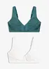 Bralette utan bygel, med bomull (2-pack), bonprix