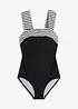 Baddräkt med medelhög formande effekt och breda axelband, bonprix