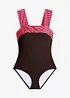 Baddräkt med medelhög formande effekt och breda axelband, bonprix