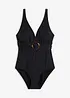 Baddräkt med V-ringning och lätt formande effekt, bonprix