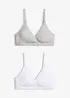 Amningsbehå utan bygel, med ekologisk bomull (2-pack), bonprix