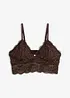 BH-topp utan bygel, med blommönstrad spets, bonprix