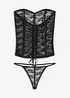 Korsett och stringtrosa av spets (2 delar), bonprix