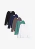 Långärmad T-shirt med ekologisk bomull (5-pack), bonprix