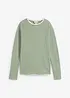 Långärmad T-shirt i bomull med 2-i-1-look, bonprix
