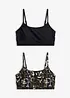 BH-bikinitopp (2 delar) enfärgad och mönstrad, bonprix