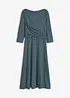 Draperad mellanlång klänning med 3/4-ärmar, bonprix