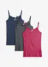 Linne med smala axelband, av bomull (3-pack), bonprix