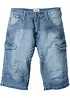 Långa jeansbermudas i cargomodell av tunt material, Relaxed Fit, bonprix