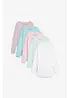 Lång topp med rund halsringning (5-pack), bonprix