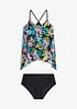 Tankini med mönstrat nätmaterial (2 delar), bonprix