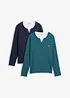 Långärmad T-shirt med 2-i-1-look (2-pack), bonprix