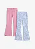 Ribbstickade, utsvängda leggings (2-pack), bonprix