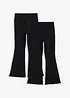 Ribbstickade, utsvängda leggings (2-pack), bonprix