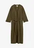 Klänning med fickor i linne- och viskosmix, bonprix