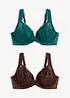 BH med bygel och glansiga effekter (2-pack), bonprix