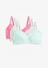 BH i bomull utan bygel  (3-pack), bonprix