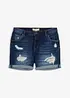 Jeansshorts Mid Waist med destroyed-effekter, bonprix
