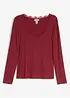 Långärmad topp i mjuk viskosmix, bonprix