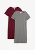 Jerseyklänning i ren bomull (2-pack), bonprix