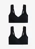 Minimizer-BH i T-shirtmodell utan bygel, med ekologisk bomull (2-pack), bonprix