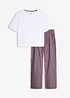 Pyjamas med vävd byxa, bonprix