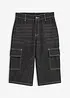 Loose Fit jeansbermudas med kontrasterande sömmar, bonprix