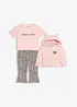 Sweatshirt, topp och leggings med ekologisk bomull (3 delar), bonprix