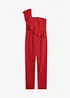 Jumpsuit i one shoulder-modell av kräpp med struktur, bonprix