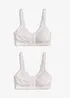 Avlastande BH utan bygel, med vadderade axelband (2-pack), bonprix