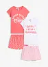Pyjamas med shorts och korta ärmar (4 delar), bonprix