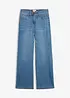 Wide Leg Jeans Mid Waist, med bekväm midja, bonprix