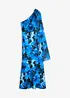 Aftonklänning i one shoulder-stil med blomapplikation, bonprix