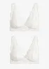 Bralette utan bygel, med fin spets (2-pack), bonprix