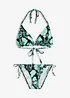 Bikini och sarong i baddräktsmaterial (3 delar), bonprix