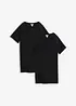 T-shirtklänning i oversizemodell med V-ringning (2-pack), bonprix