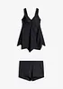 Lång tankini med sicksack i kanten (2 delar), bonprix