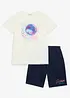 T-shirt och sweatshirtshorts av ekologisk bpmull (2 delar), bonprix