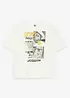 T-shirt i bomull med smiley world-motiv, avslappnad passform, SmileyWorld