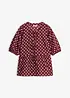 Blus i bomull med knytband, bonprix