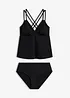 Tankini med korsade axelband, snabbtorkande material (2 delar), bonprix
