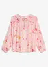 Chiffongblus med knytband, bonprix