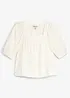 Blus av krinklat material med struktur, bonprix