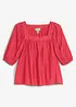 Blus av krinklat material med struktur, bonprix